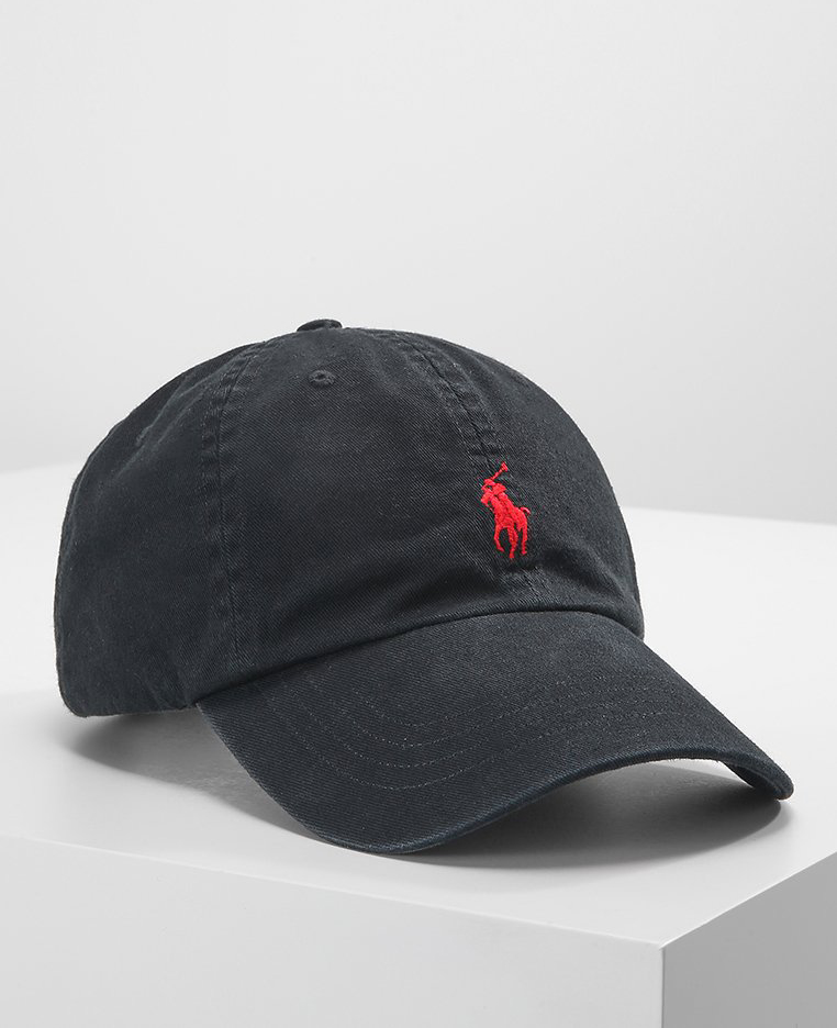 gorra Polo Ralph Lauren negra con logo rojo